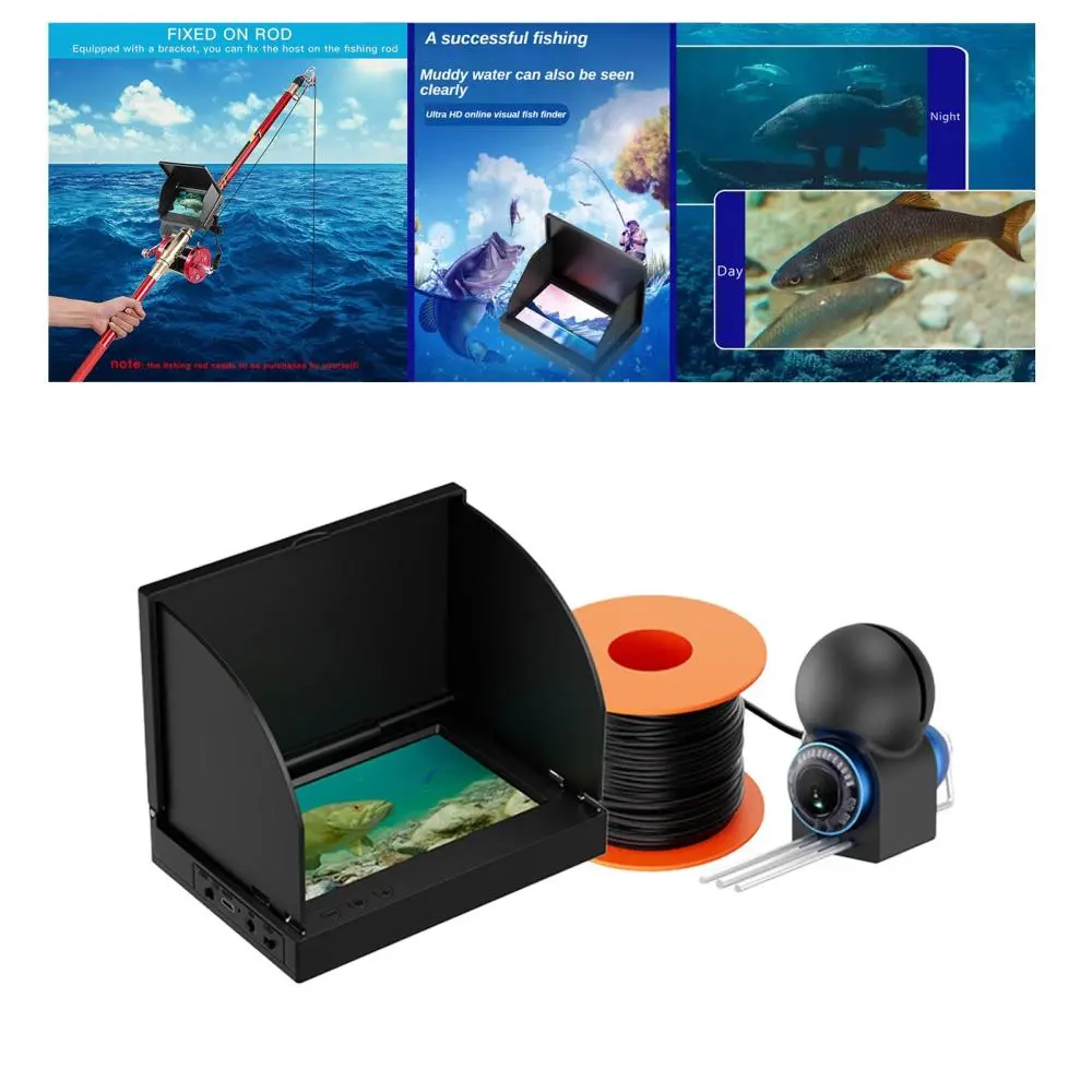 Camera câu cá dưới nước, Thiết Bị câu cá, Thiết bị tìm cá, Tầm nhìn ban đêm, Màn hình LCD, Thích hợp cho câu cá trên mặt nước mở, câu cá trên băng, câu cá trên biển, thuyền thể thao