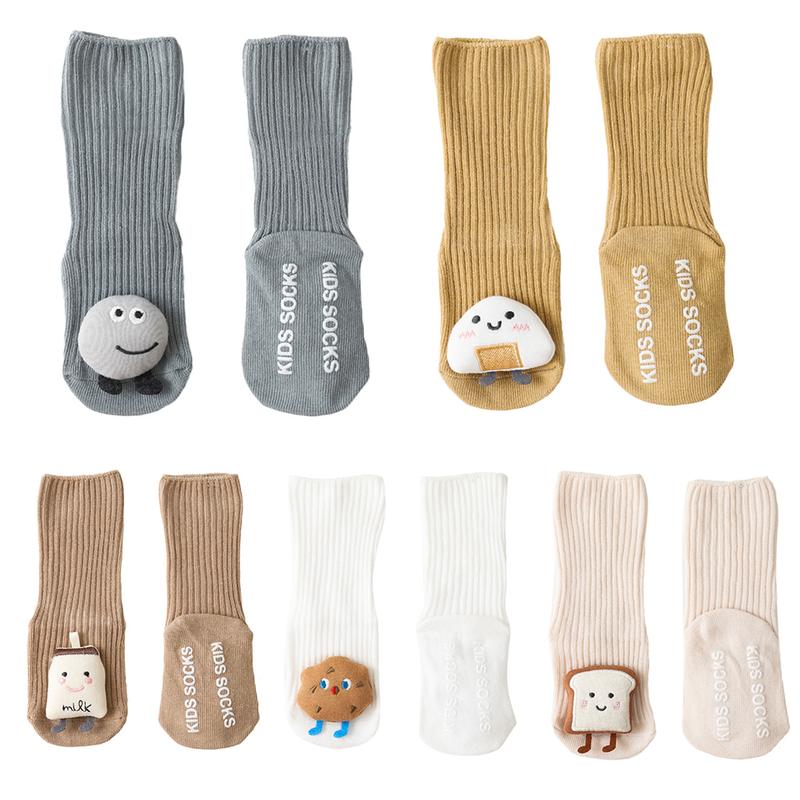 YIG8   1 Pair Cartoon Baby Socks Children Breathable Knee Length Socks Solid Color Non-slip Floor Walking Socks Cotton Stocking 6
