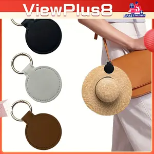 Klip penjepit topi magnetik bahan kulit dengan desain bulat cocok untuk menggantung topi di tas ransel koper saat traveling tanpa merusak bentuk topi