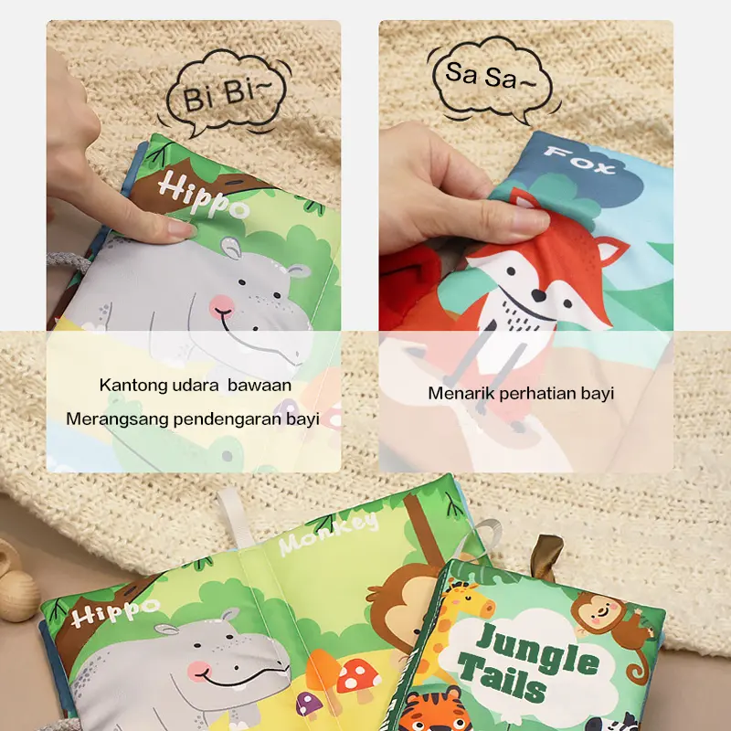 SOFT BOOK TAILS 3D  BUKU KAIN ANAK LUCU  / BUKU BANTAL BAYI BUKU KAIN / BABY BOOK 4