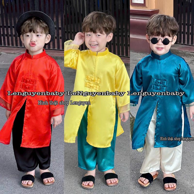 [TẶNG KÈM QUẦN] BỘ QUẦN ÁO DÀI GIA KHANG - Áo dài tết cho bé trai, mặc dịp Tết cổ truyền Việt Nam