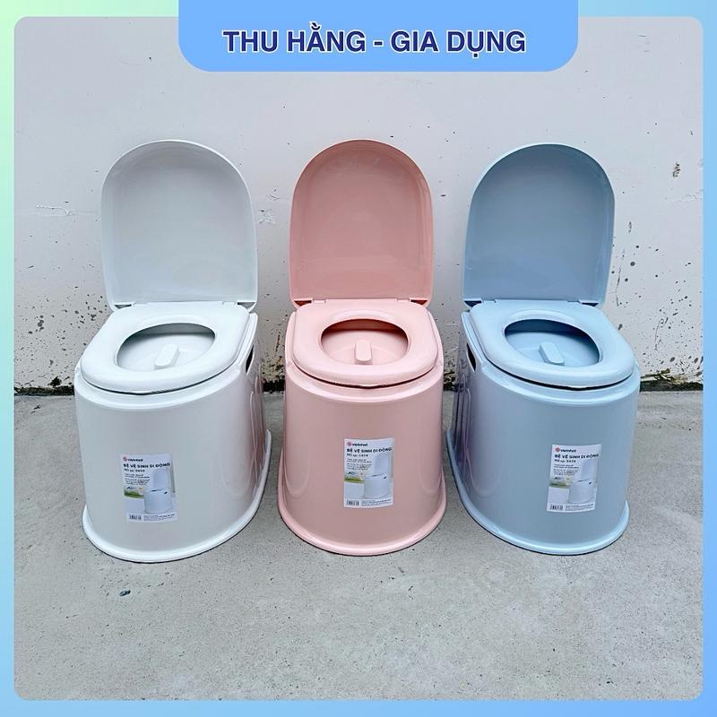 Bồn Cầu di động Việt Nhật dễ dàng sử dụng tiện lợi cho gia đình siêu nhẹ bền nắp bồn cầu