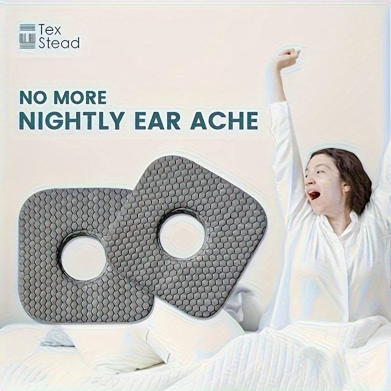 Product Introduction of Classic Ear Piercing Pillow for Side Sleepers,  Polyester 100% Cover, Machine Washable, Space-Themed, Multipurpose Ear Guard Cushion with Ear Hole, Quilted Woven Craftsmanship, Fabric Weight 2