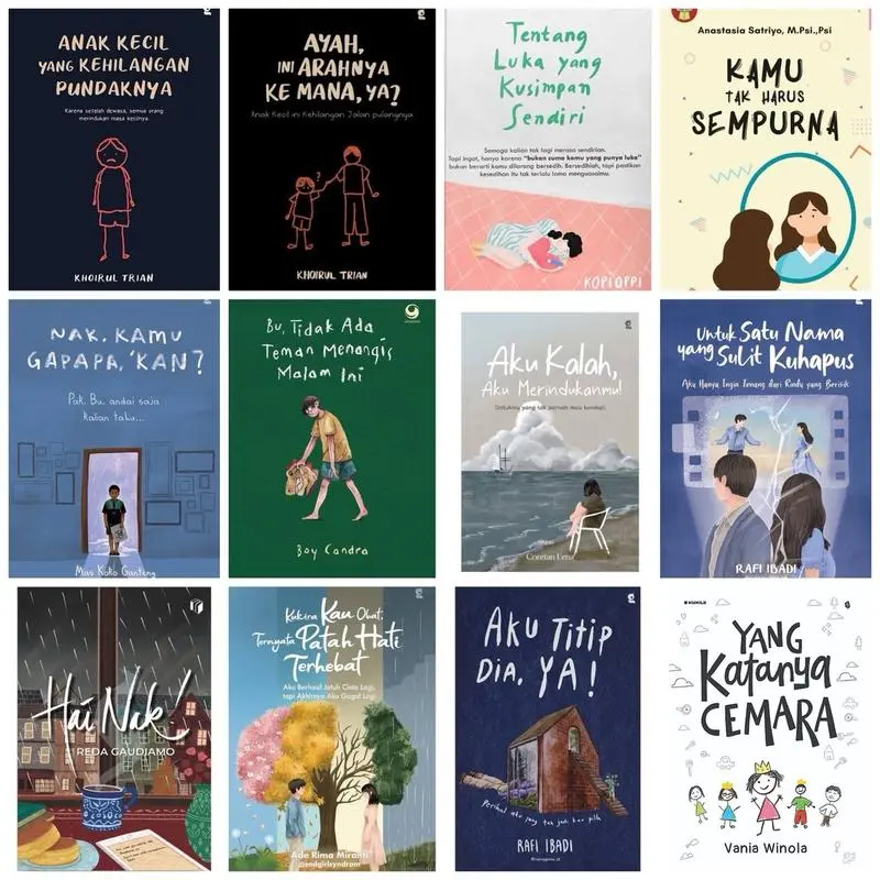 Buku Novel Best Seller Aku Kalah Aku Merindukanmu - Hai Nak - Nak Kamu Gapapa Kan - Tentang Luka Yang Kusimpan Sendiri - Kukira Kau Obat Ternyata Luka Terhebat - Kamu Tak Harus Sempurna