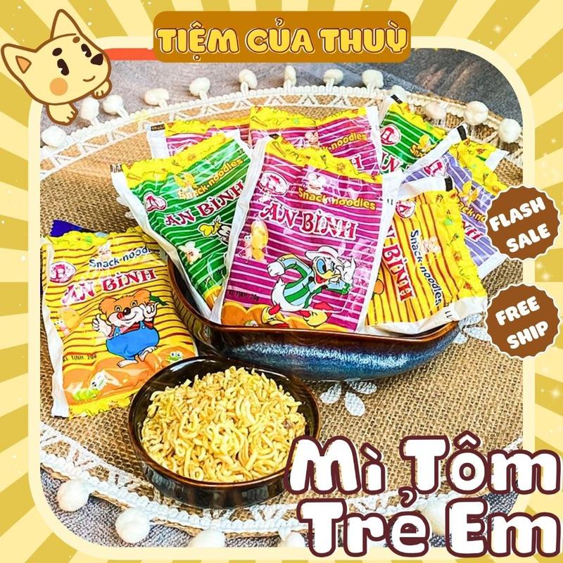 Bịch 50 Gói Mì Trẻ Em An Bính, Mì Tôm Trẻ Em Ăn Liền Tuổi Thơ, đồ ăn vặt, Tiệm Ăn Vặt Thuỳ Bùi
