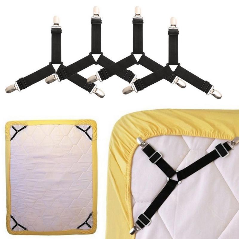 Adjustable Bed Sheet Holder, 4 Counts Non-slip Stainless Steel Triangle Sheet Clip for Sofa Bed Quilt, Multifunctional Bedding Accessories for Home, Christmas Gifts, Christmas Decorations, Room Essentials 3