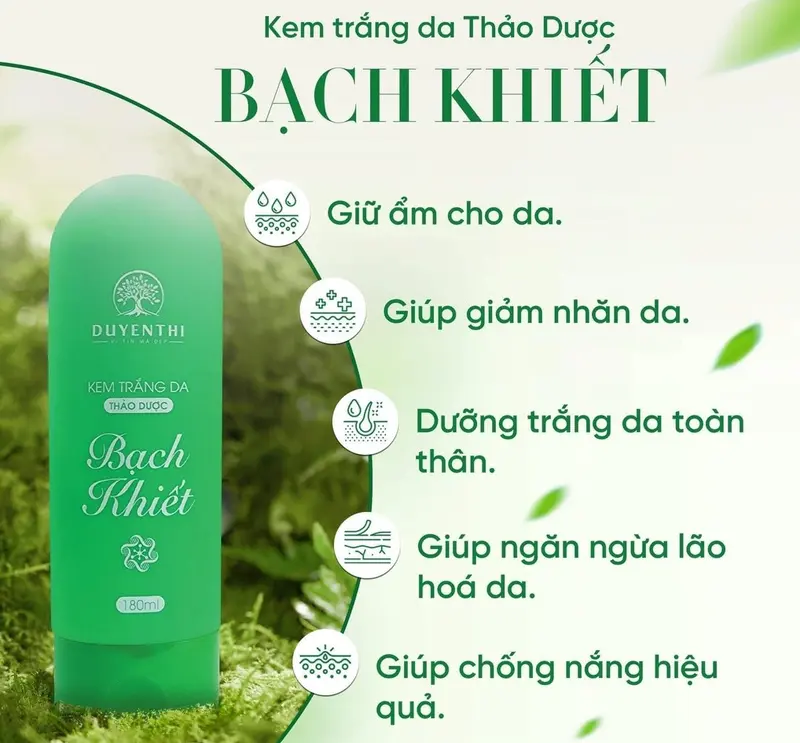Kem Trắng Da Thảo Dược Bạch Khiết Giúp Da Trắng Sáng, Giữ Ẩm Cho Da 180ml 0