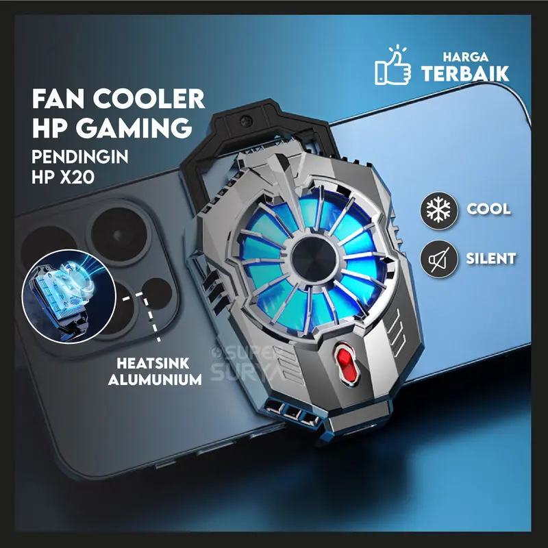 Fan Cooler Pendingin HP Gaming Angin Smartphone USB Android & iOS Ponsel Handphone Silver
