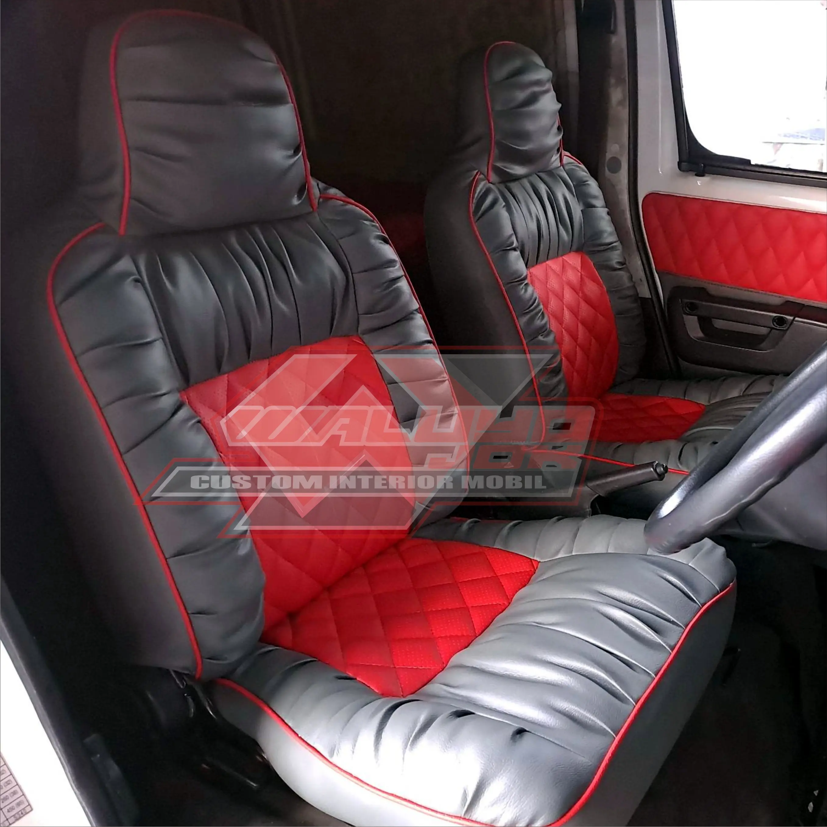 FULLSET SARUNG JOK GRANDMAX BLINDVAN (DEPAN KANAN KIRI) MODEL SOFA / KERUT WAJIK