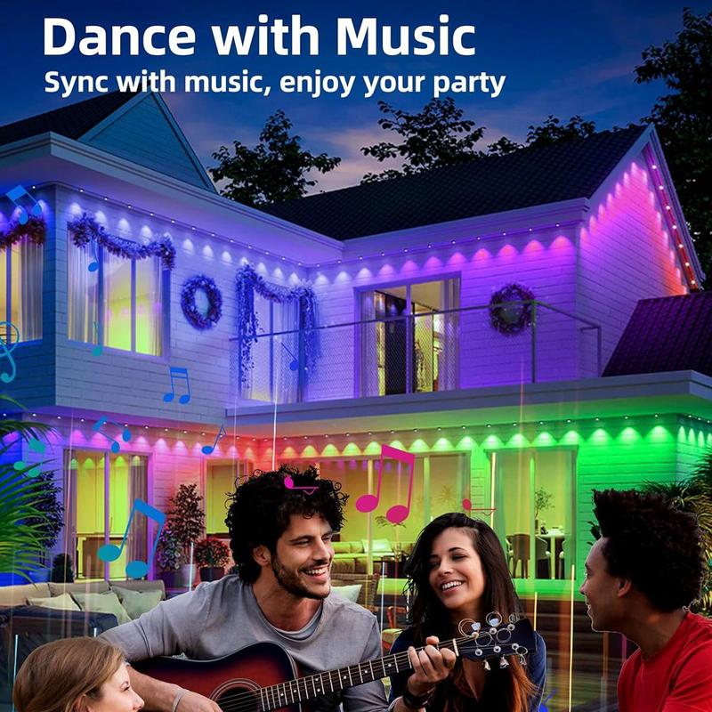 Smart Outdoor Light, 1 Count RGBAI Outdoor Light with 256 Scene Modes, Waterproof LED Eave Light, Suitable for Daily and Feature Lighting, Holiday Decoration 3