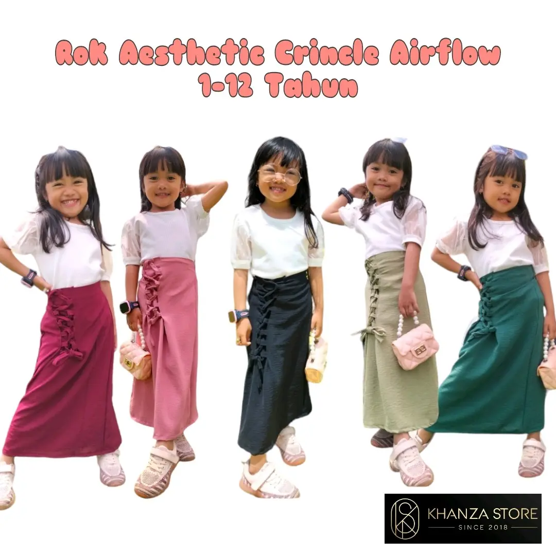 ROK SIMPUL AESTHETIC ANAK PEREMPUAN CRINCLE AIRFLOW 1-12 TAHUN