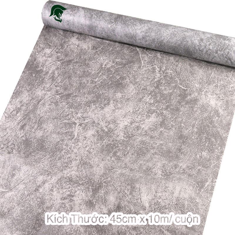 Giấy dán tường Xi Măng dài 10m có sẵn keo bóc ra là dán chống nước rất tốt Khổ rộng 45cm Siêu đẹp và dễ dán