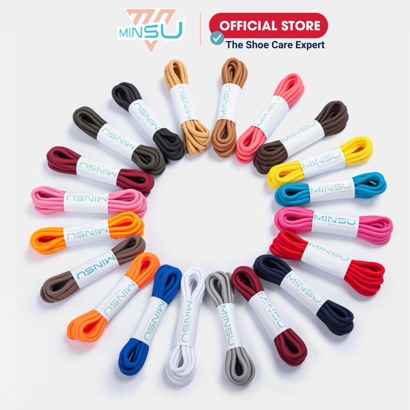 Dây Giày Tròn Chính Hãng Siêu Đẹp MINSU M0601 Bản Tròn 120cm Nhiều Màu Sắc Cho Các Loại Giày Thể Thao Sneaker Nam Nữ
