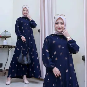 GAMIS MELIA / GAMIS SUSUN MOTIF BUNGA Dress Wanita Muslim Mewah