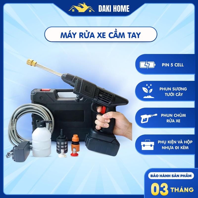 Máy rửa xe Cầm Tay  - Máy xịt rửa sân vườn xịt rửa cao áp có tạo bọt tuyết.
