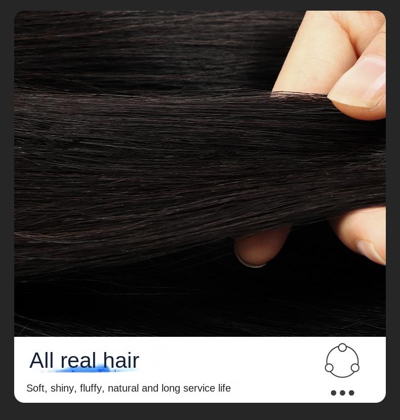Product Introduction of Short Wig For Middle Aged Men 100% Human Hair Wigs for Male Natural  Color Toupee Hair Replacement with Side Bangs For Dad Cover White Hair And Baldness 8