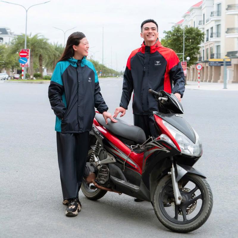 Bộ áo mưa 2 lớp thời trang Tuấn Phong 68A - 3 tác dụng: áo gió thời trang chống rét đi mưa
