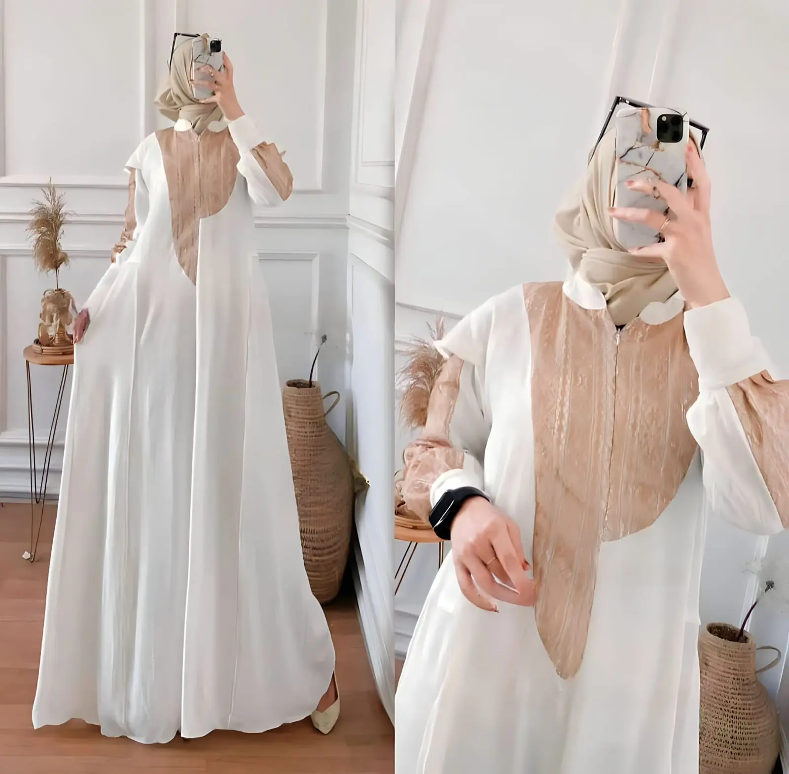Baju Gamis Wanita Muslimah bahan CRINKLE IMPORT Dress Cantik Elegan Terlaris 2024 CLARINE DRESS Kain Nyaman Panjang Variasi brukat Simple