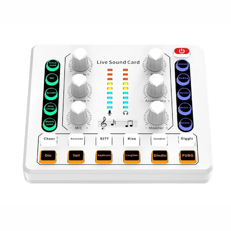 Soundcard M8 Audio USB External Sound Card mic Mixer Bluetooth phone PC 8