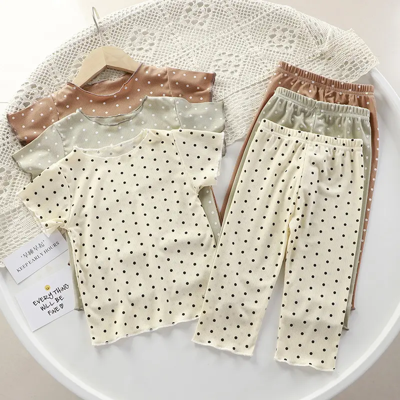 Summer Girls Outer Wear Short Sleeve Thin Suit Baby Summer Clothing Two-Piece Set Fashionable Korean Style Air Conditioning Clothes 2025 New