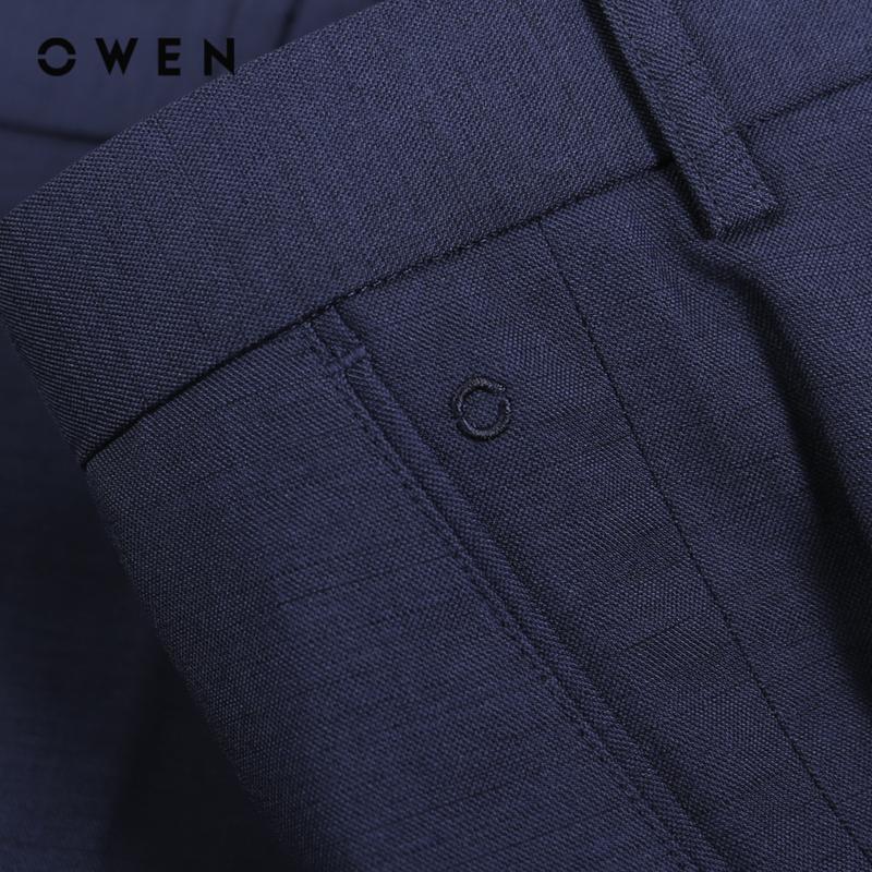 OWEN - Quần tây Nam Slim Fit QS231755 màu Xanh vừa chất liệu Nano   Hoạ tiết Trơn Menswear 2