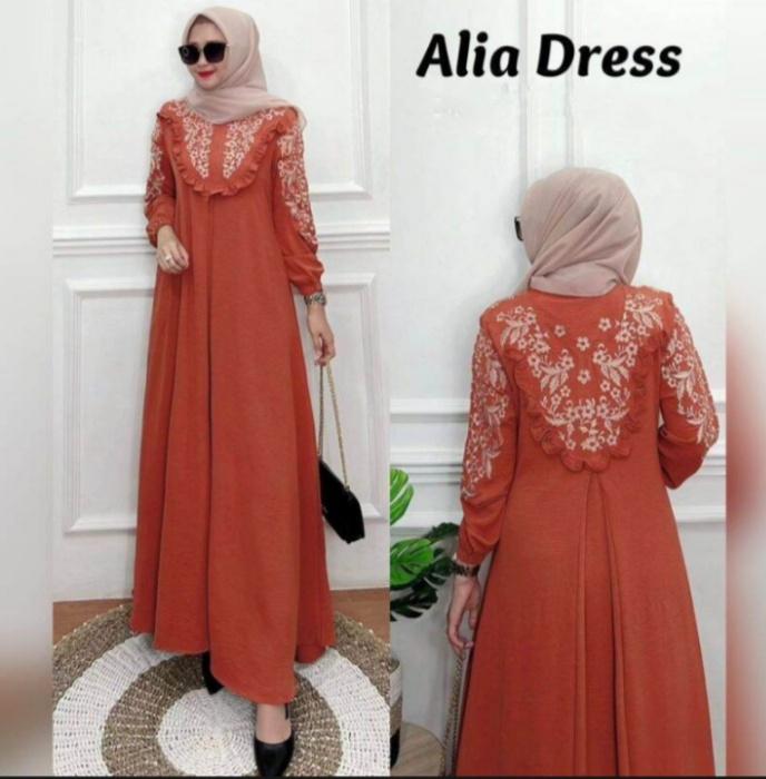 Pakaian Wanita Terbaru Bordir 2024 Gamis Alia dress 3