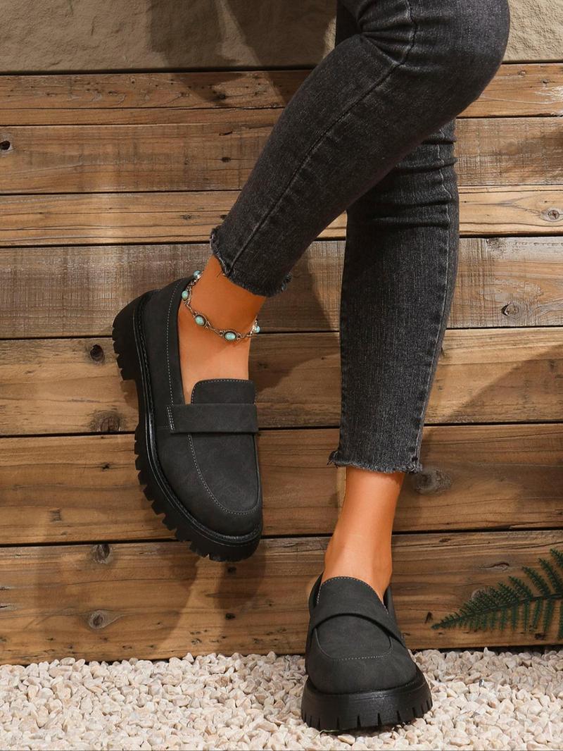 Product Introduction of Women's Fashionable Solid Color Slip on Loafers, Casual Comfortable Breathable Shoes for Daily Wear, Lightweight Breathable Shoes for Women & Girls 1
