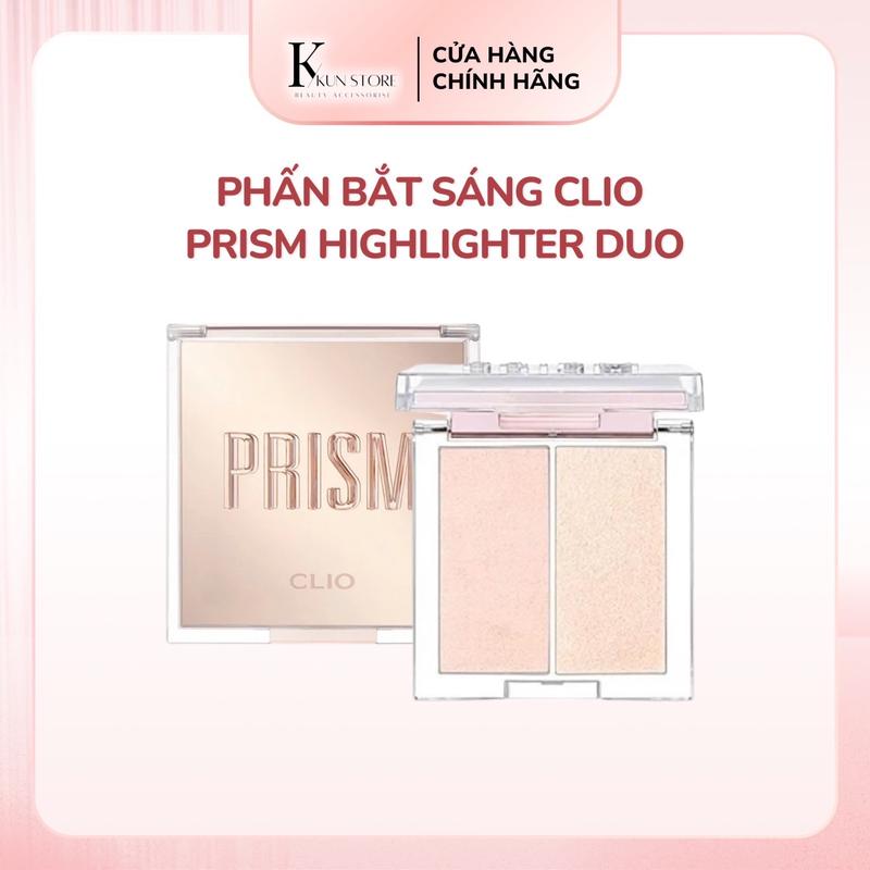 Phấn Bắt Sáng Clio Prism Duo Highlighter 2 ô - Kun Cosmetic đồ mỹ phẩm trang điểm Nữ