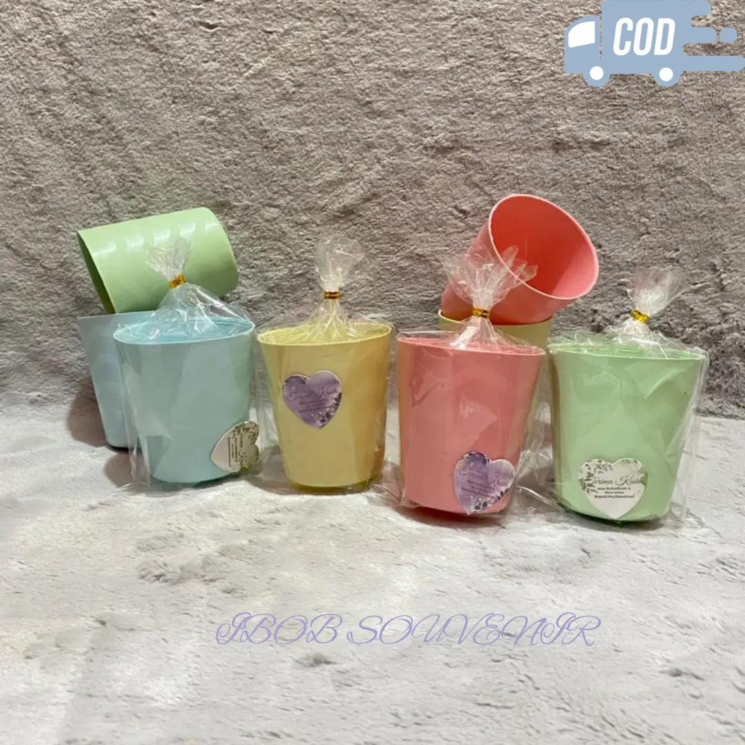 ( isi 50 pcs ) souvenir pernikahan gelas kemas plastik free kartu