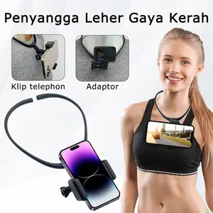 Dudukan Penyangga Leher Smartphone Neck Holder Mount Smartphone Action Cam Dudukan Dada Youtuber Vlog Hanging Lazy Neck Bracket