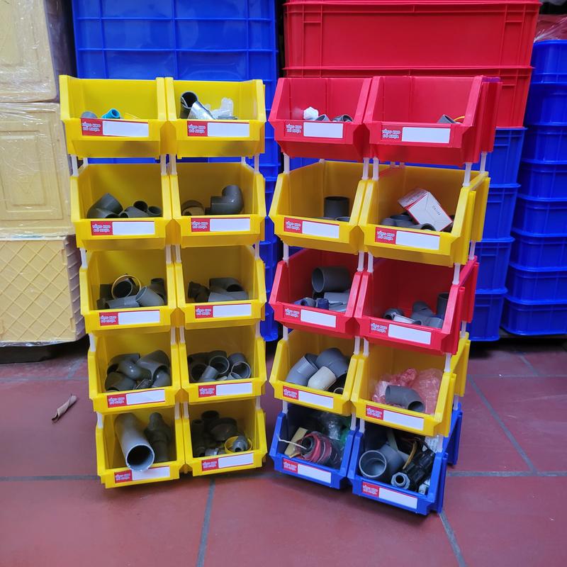  combo 10 Khay nhựa A6   dài 24 cm * rộng 15 cm * cao 12,5 cm   đựng linh kiện kèm chân nối đựng bulong ốc tán  thuốc  đồ gia dụng  kim khí điện nước   ! Nhựa Điều chỉnh được 