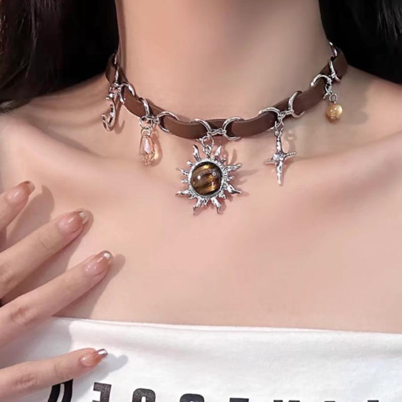 Mặt Dây Chuyền Mặt Trời Mặt Trăng Ngôi Sao Maillard, Dây Chuyền Xương Đòn Ghép Da, Thời Trang Nữ, Dễ Phối Đồ Độc Đáo, Ngọt Ngào Và Thanh Lịch, Vòng Cổ vòng  cổ  rồng chuỗi  400 0