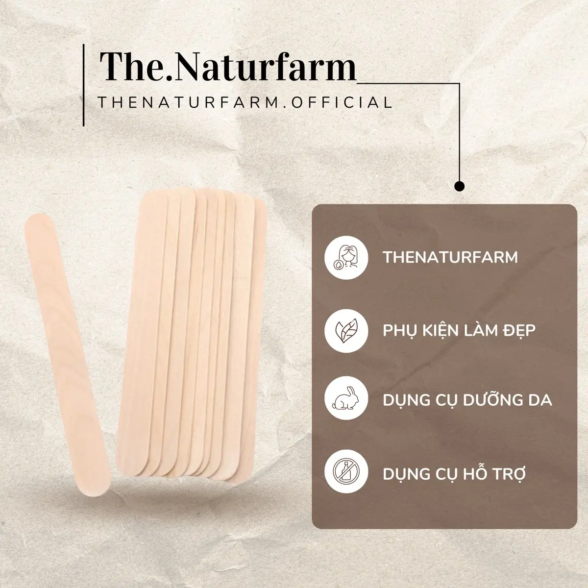 Bộ 10 que gỗ phết sáp wax lông Thenaturfarm