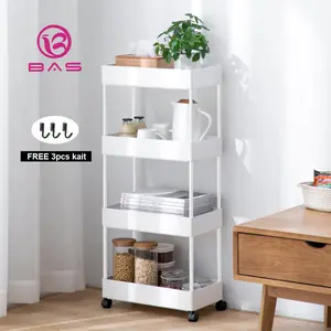 BAS square rak dapur rak troli 4 tingkat putih