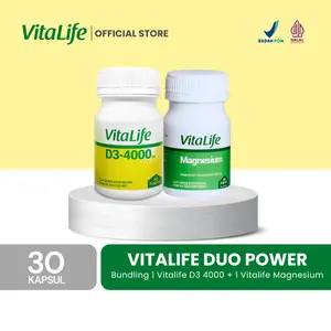 [BUNDLE] Vitalife Magnesium Bisglycinate dan D3 4000 IU @30 Kapsul - 2 Botol