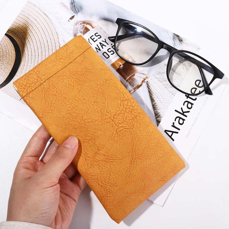Eyewear Storage Bag Simple Automatic Closed Glasses Protective Cove Male Female Sunglasses Pouch Eyewear Protector Case Eye Glasses Holder Leather Glasses Case 4