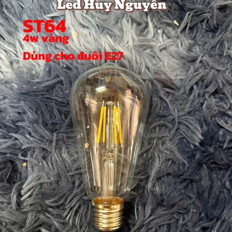 Đèn led EDISON nhiều loại 4W ánh sáng vàng bóng thủy tinh chống nước 8