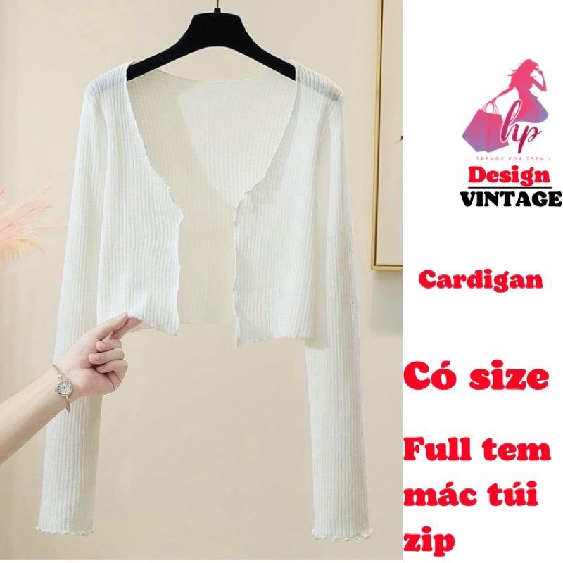 Áo khoác cardigan dáng croptop khoác ngoài tay dài, áo khoác nữ phối với đầm váy thun tăm lạnh VD901  Voi Women
