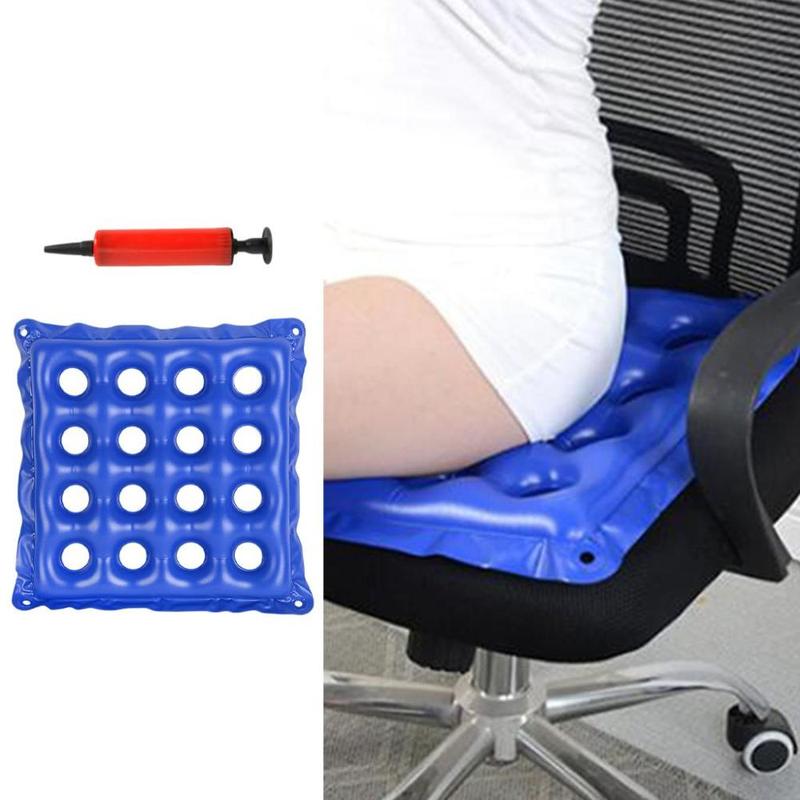 Product Introduction of Inflatable Chair Pad 16 Hole Anti-Decubitus Washable Breathable with Inflatable Pump PVC Good Air Tightness Relax for Household Car Adult 0