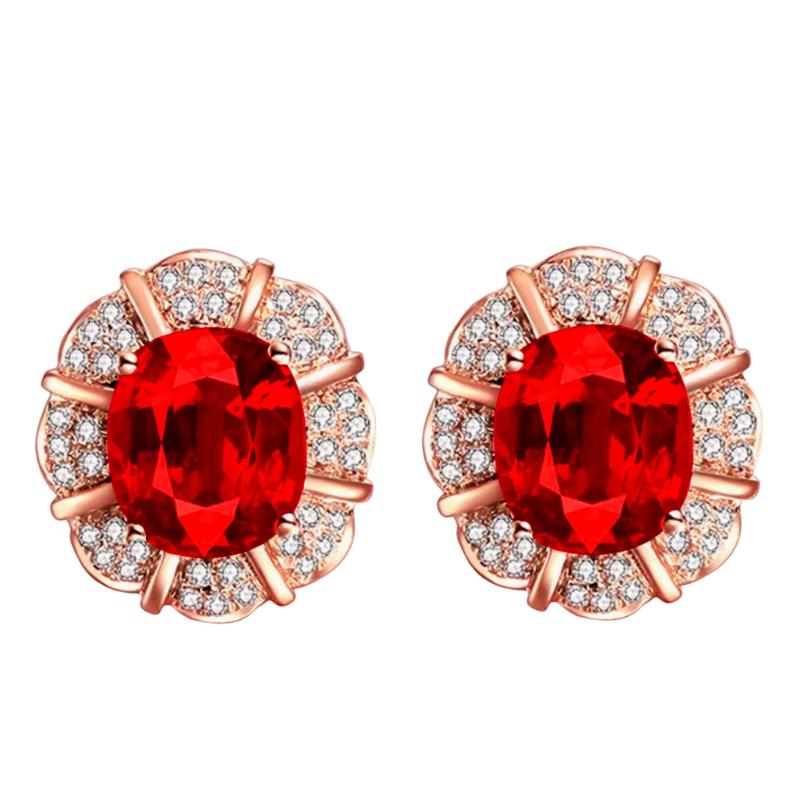 Product Introduction of Tiktok Live Streaming on Kwai Jewelry Suit 18K Gold Plated Imitation Natural Gem Tourmaline Rings Pendants Necklace Ear Stud 6