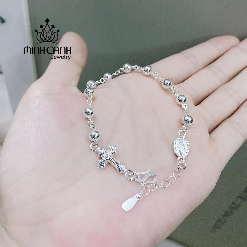 Lắc Tay Bạc Đức Mẹ Maria Và Chúa Giêsu Minh Canh Jewelry 1