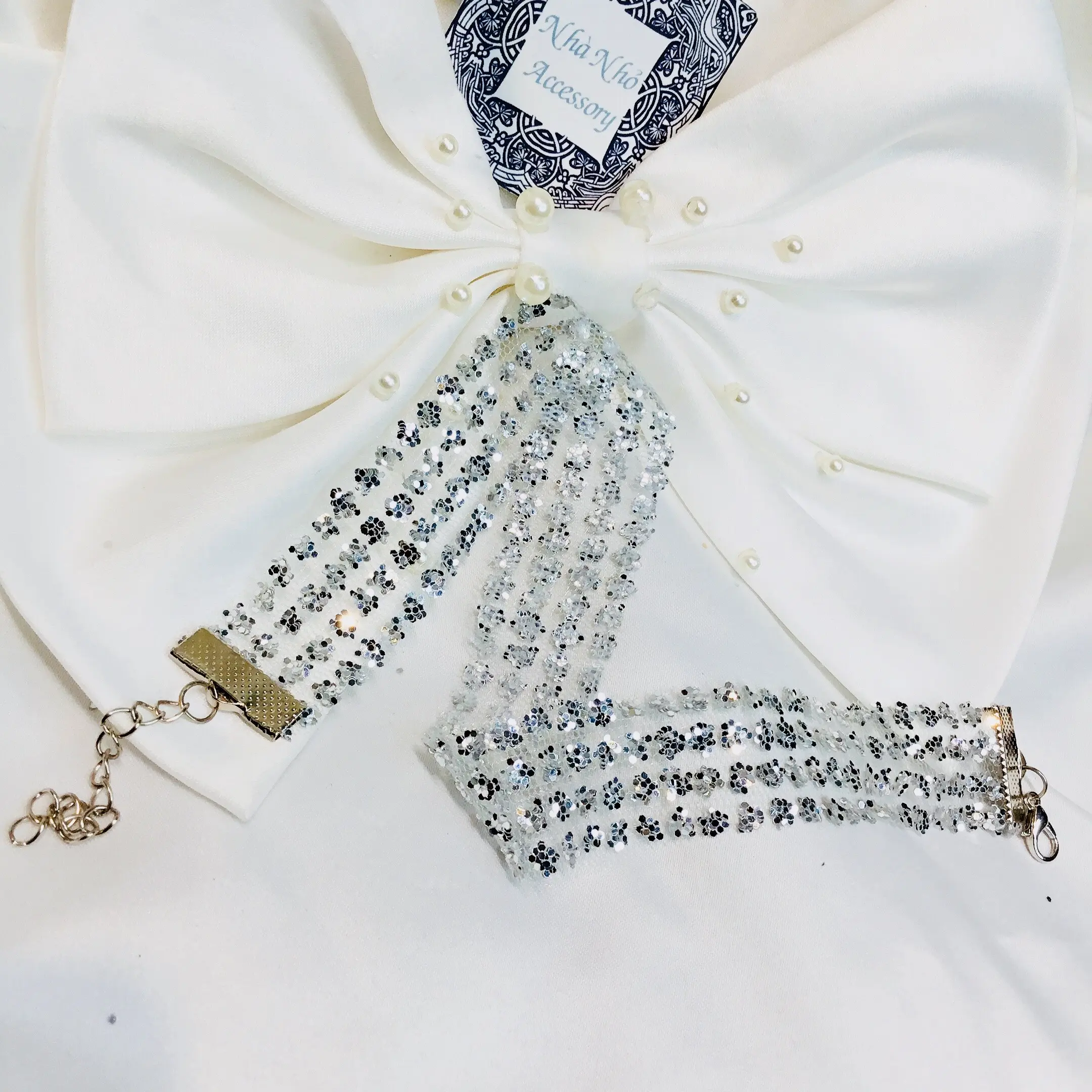 Móc Khóa Vòng Cổ Choker Nữ Ren Đính Đá Nhuyễn Dễ Thương NHÀ NHỎ C12