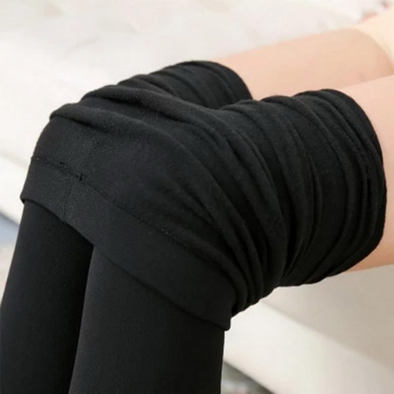 Product Introduction of Women Winter Leggings Warm Leggins High Waist Solid Color Velvet Women Thickened Velvet Leggings Stretchy Black Leggings 15
