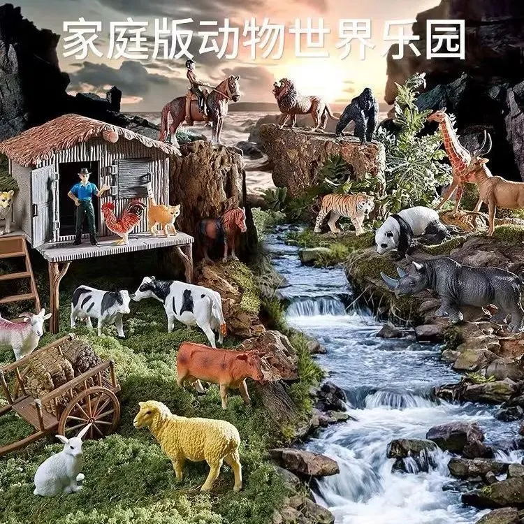 Bộ Đồ Chơi Mô Hình Động Vật Mô Phỏng, Dành Cho Trẻ Em, Bộ Ghép Hình Nhận Thức Cho Bé Trai, Chủ Đề Trang Trại Và Safari, Thích Hợp Cho Bé 1-2 Tuổi 5