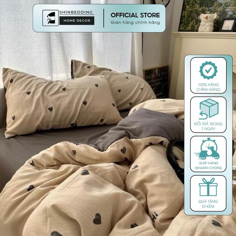 Bộ Vỏ Chăn Ga Đũi Thô Coolmax Nhiều Hoạ Tiết Màu Sắc Shinbedding gồm 1 Vỏ Chăn (chưa kèm ruột bông), 2 vỏ gối nằm & 1 ga giường bo chun hoặc làm phủ theo size yêu cầu dày dặn mềm mại thông thoáng