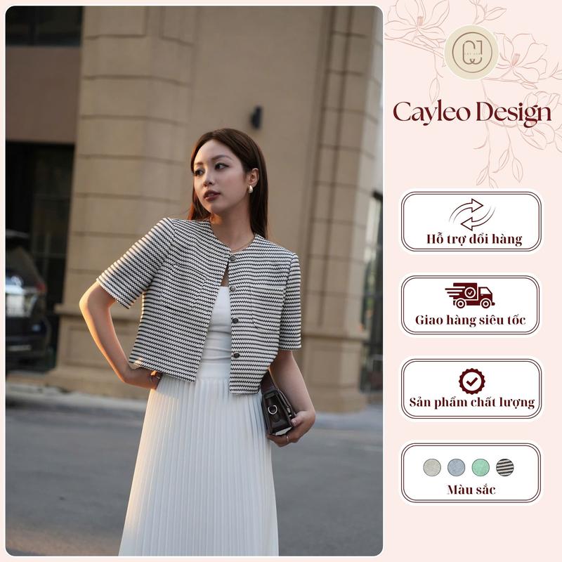 Áo vest nữ croptop cộc tay Cây Leo Design thanh lịch sang trọng - Min661