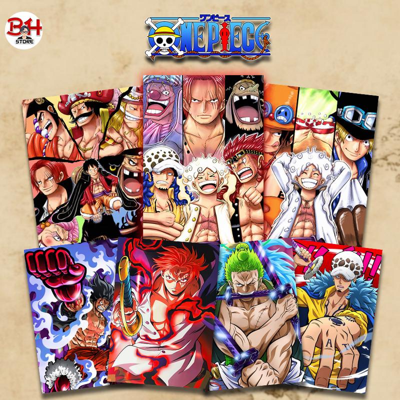 Poster Tranh One Piece A3 A4 - Khổ Lớn Có Sẵn Keo Mặt Sau | Tranh Dán Tường