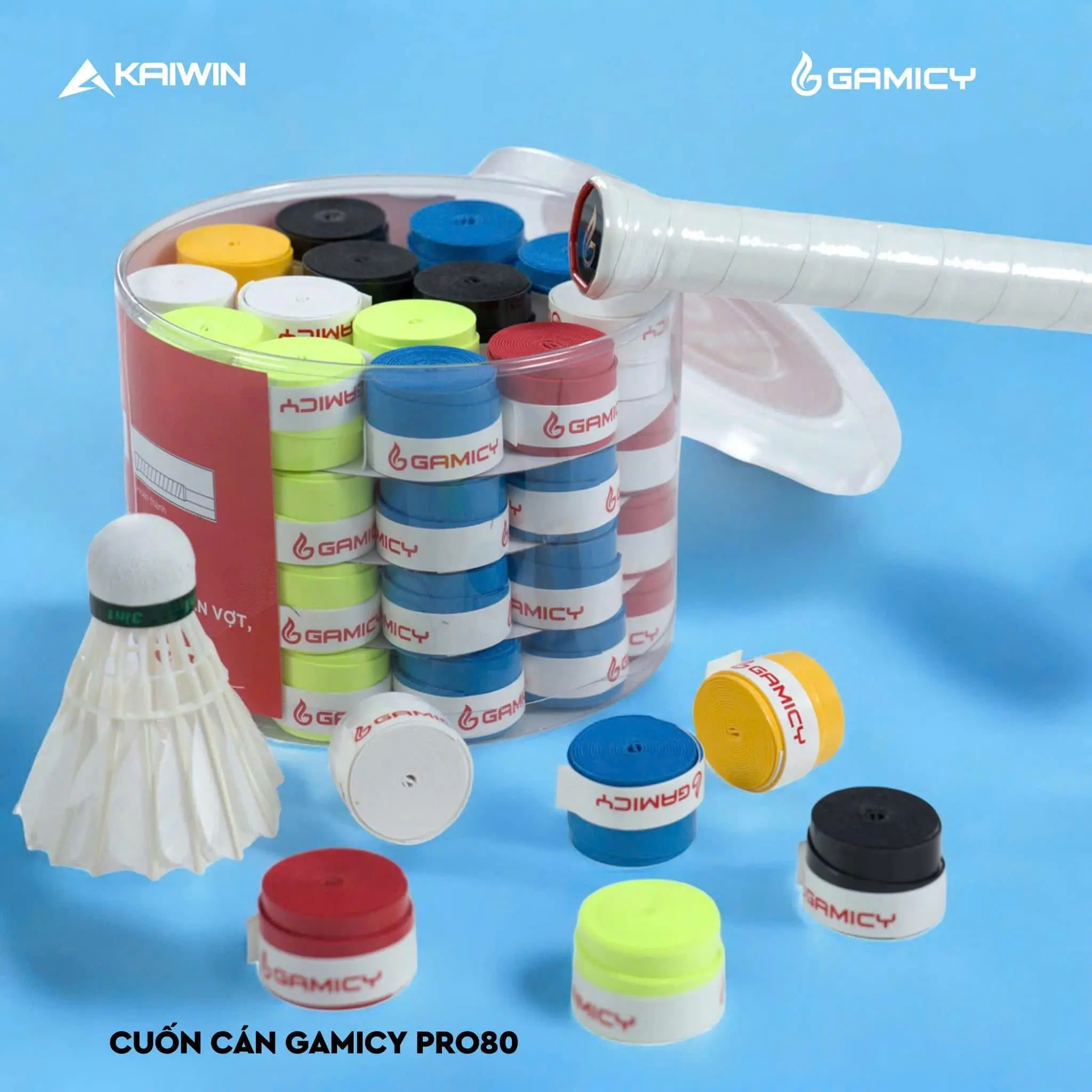 Quấn cán vợt cầu lông,tennis,Pickleball Kaiwin chính hãng thấm hút mồ hôi thoáng khí Cán Vợt quấn cán vợt-Da PU quấn  cán quấn  cán quấn  cán Sport
