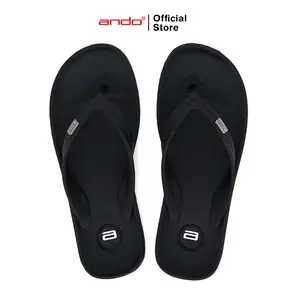 Ando Official Sandal Jepit Thunder 02 Pria Dewasa - Hitam/Hitam