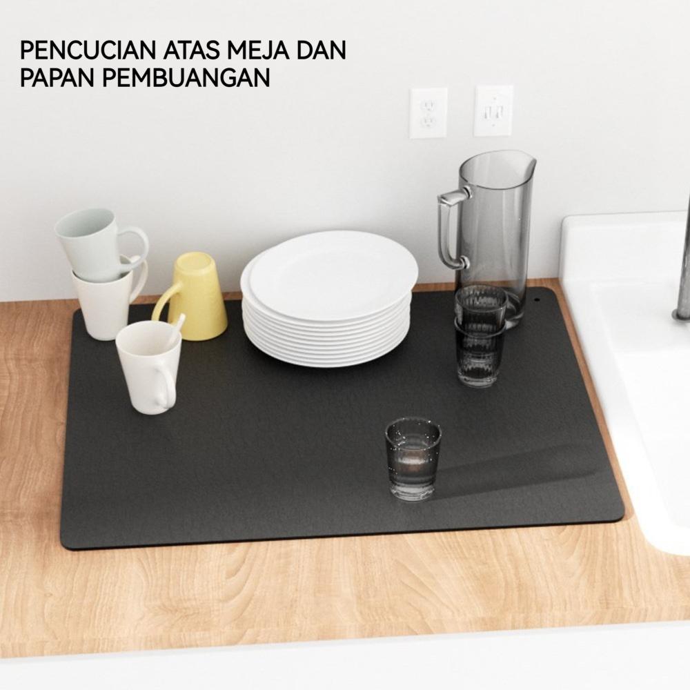 Piring Karet Anti Slip Dapur Kualitas Tinggi | Alas Talenan & Alat Masak | Pad Serap Air Cepat | Tatakan Cuci Piring Aba Aba | Meja Dapur Anti Geser & Anti Bocor